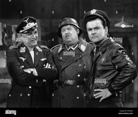 Werner Klemperer John Banner And Bob Crane Hogans Heroes 1965 Stock