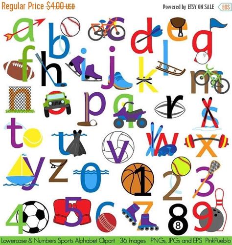 Sports Alphabet Clipart Clip Art Sports Letters Font | Etsy | Alphabet ...