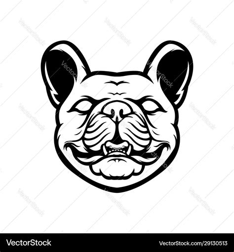 French bulldog mascot logo black and white bulldog