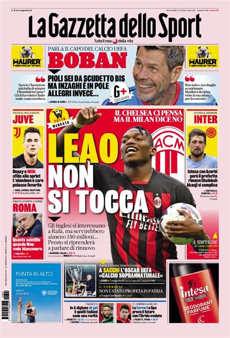 La Prima Pagina Della Gazzetta Dello Sport Del 02 11 2023