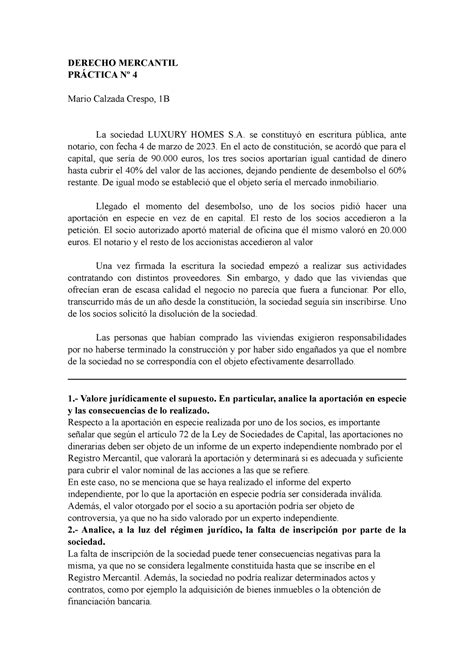 Práctica nº 4 Cuarta práctica de la asignatura de Derecho Mercantil