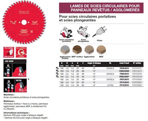 D140 à 190 x 1 8 2 6mm lame pour scie circulaire portative filaire sans