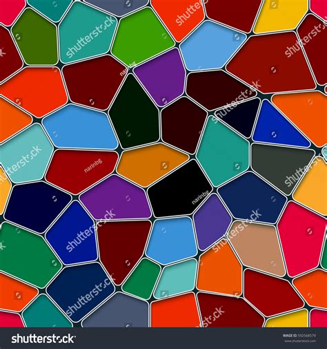 Pentagon Polygon Colourful Design Seamless Background Stock Vector