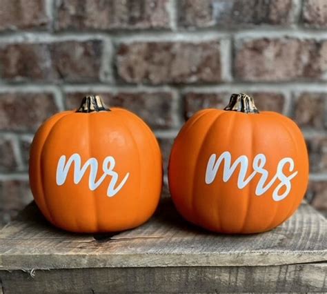 Fall Wedding Mr And Mrs Pumpkin Set Bridal Shower Fall Etsy