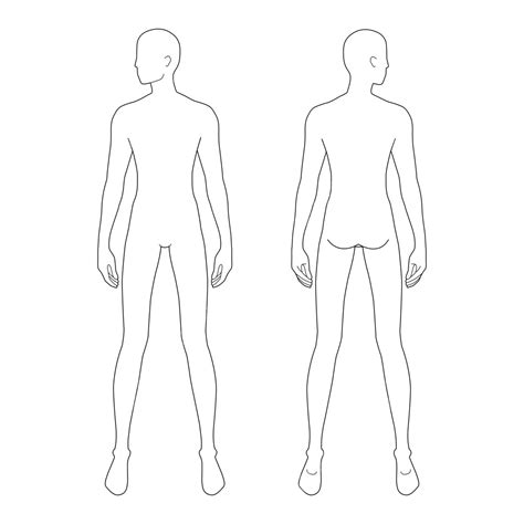 Male Body Templates For Designing Clothes