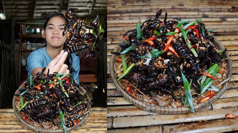 Deep Fry Scorpion And Delicious Eating Cooking Special Insects Youtube