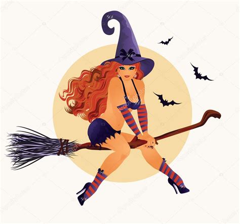 Halloween Sexy Witch Vector Illustration — Stock Vector © Carodi 82103628