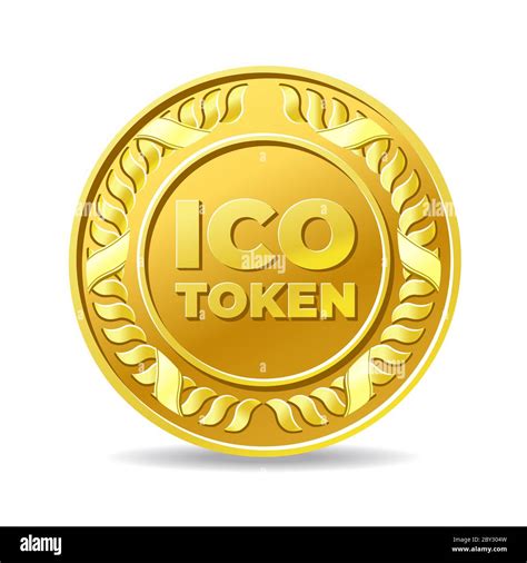 Golden Ico Token Coin Icon Stock Vector Image And Art Alamy