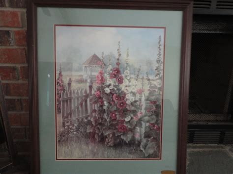 Vintage Glynda Turley Hollyhocks Ii Limited Edition Signed Print