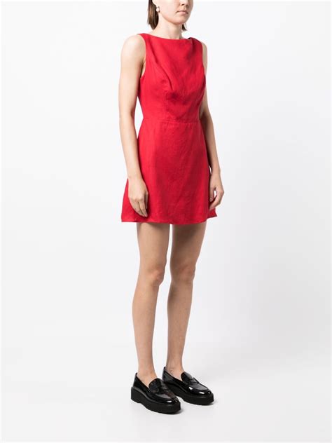 Reformation Zenni Linen Mini Dress Farfetch