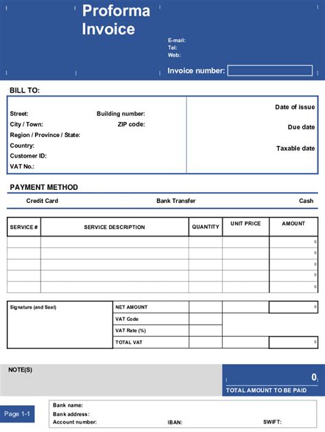 Fillable Online Proforma Invoice For Export Of Services Fax Email Print