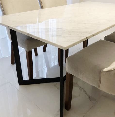 Mesa De Comedor Carrara Con Hierro Negro Carrara Design