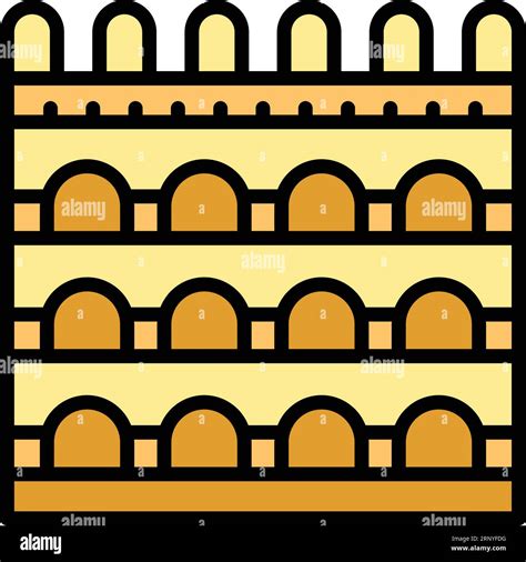 Map Amphitheater Icon Outline Vector Work Classroom City Stage Color