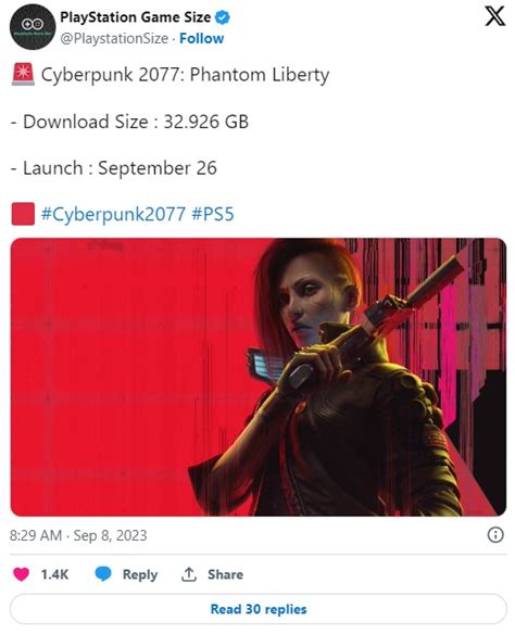 Cyberpunk 2077 Phantom Liberty Rozmiar Dodatku Gryonlinepl