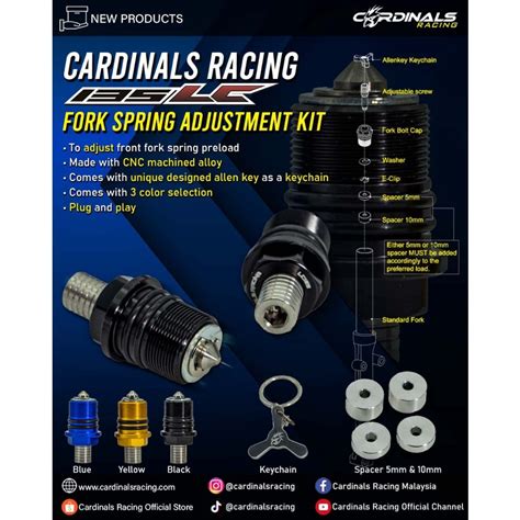 Cardinals Racing Front Fork Spring Adjustment Kit Lc Rs Y Zr