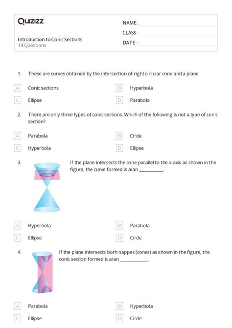 50 Conic Sections Worksheets For 11th Class On Quizizz Free And Printable