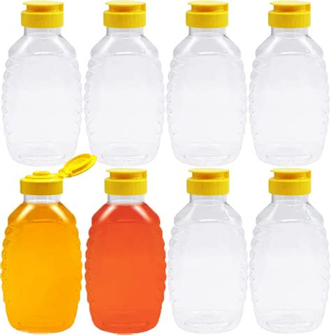 Amazon Szsrcywd 8 Pcs 16oz Clear Plastic Honey Bottles Refillable