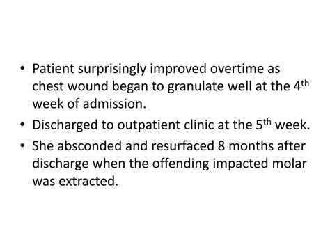 Ppt Massive Anterior Chest Wall Abscess Complicating Impacted