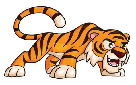 Tigre De Dibujos Animados Vector Premium