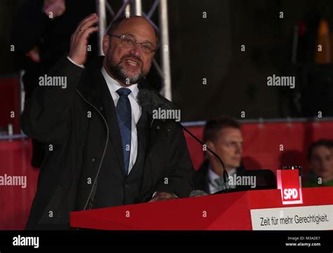 Munich Germany 14th Sep 2017 Martin Schulz Speaking In A Public