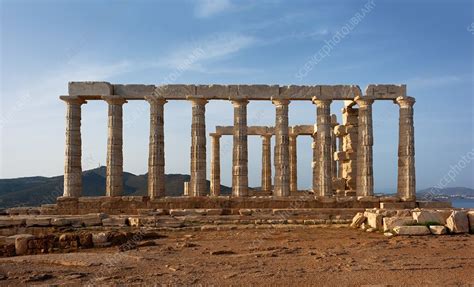 Temple of Poseidon, Cape Sounion - Stock Image - C033/8229 - Science ...