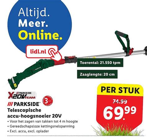 Parkside Telescopische Accu Hoogsnoeier 20v Aanbieding Bij Lidl