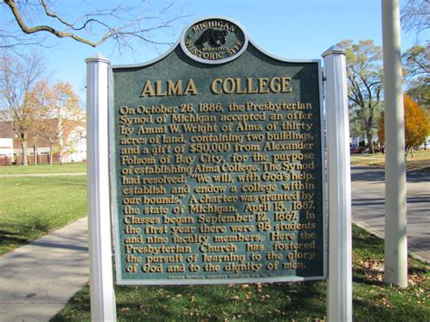 Alma College Historical Marker Brandon Bartoszek Flickr