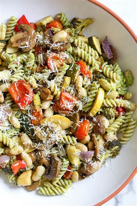 Balsamic Roasted Veggies And White Bean Pasta