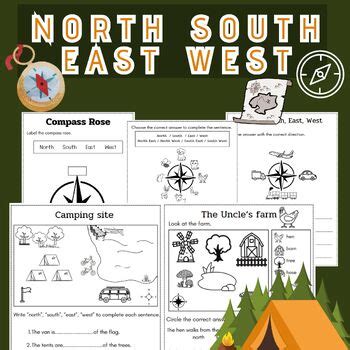 NORTH, SOUTH, EAST and WEST Worksheets for Elementary class | TPT