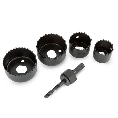 Hyper Tough 5 Piece Carbon Steel Hole Saw Set With Arbor