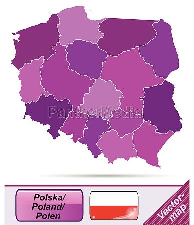 Border map of Poland with borders in purple - Stock Photo #10616869 ...