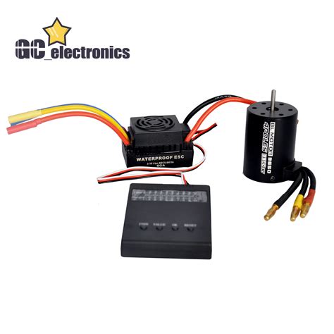 Waterproof 3650 3900KV Brushless Motor 60A ESC Combo Set For 1 10 RC