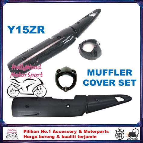 Yamaha Y15 V1 V2 Ekzos Cover Carbon Exciter150 Y15zr Exhaust Muffler Protector Cover Carbon End