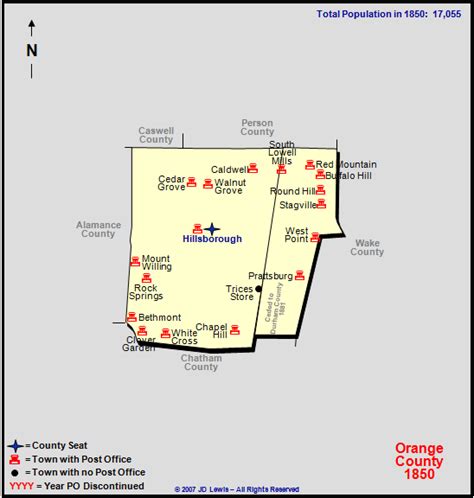 Orange County Nc 1850