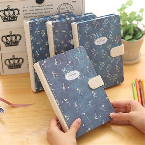 Korean Stationery A5 Fresh Style Linen Cover Magnetic Closure Notebook