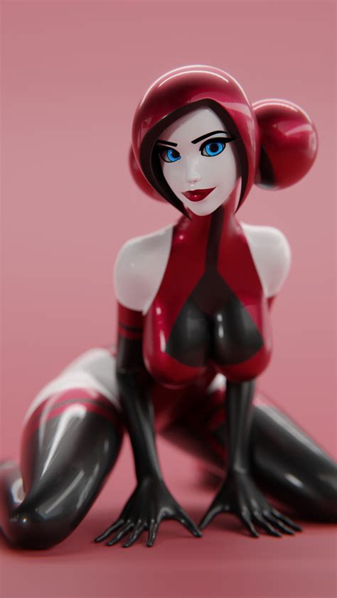 Rule 34 Big Breasts Blender Blue Eyes Bodysuit Cherry Doll Cherrydollnsfw Hairbuns Latex Latex