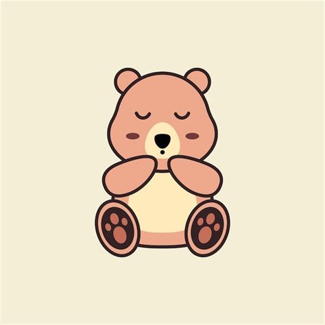 Premium Vector Sleeping Cute Bear Vector