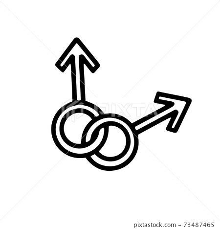 Gay Symbol Two Male Sex Symbols Doodle Style Stock Illustration