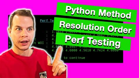 Python Performance Testing Method Resolution Order Explorations Youtube