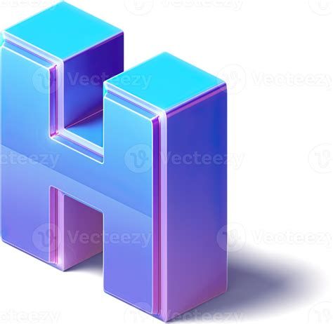 Letter H 3d Isometric 12596041 Png