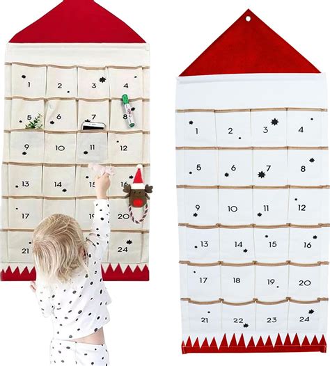 Christmas Advent Calendar With Pockets Reusable Fabric Wall Hanging