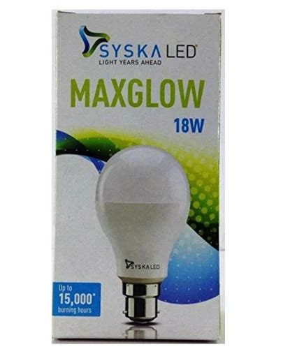 Plastic Syska Maxglow W Led Bulb Warm White At Rs Box In Greater