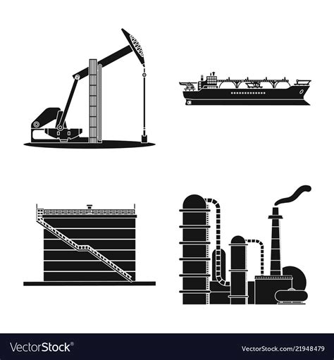 Design Of Oil And Gas Symbol Set Royalty Free Vector Image