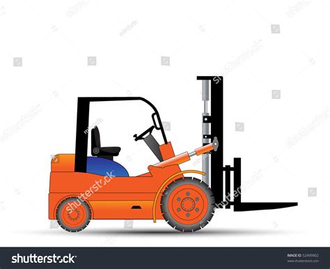 Forklift Truck Stock Vector Illustration 52499902 Shutterstock