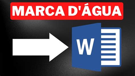 Como Colocar MARCA D ÁGUA no Word Passo a Passo YouTube