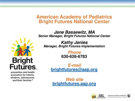 Aap Bright Futures National Center Bright Futures Tool Resource Kit