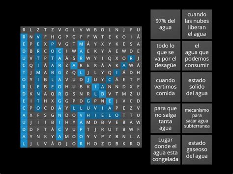 Sopa Del Agua Sopa De Letras