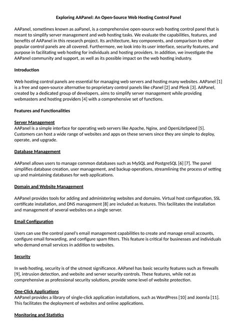 Pdf Exploring Aapanel An Open Source Web Hosting Control Panel