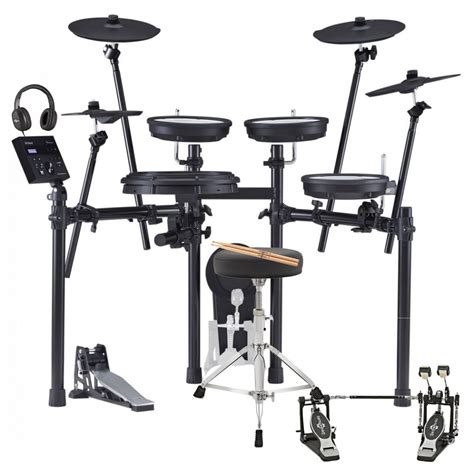 Roland TD 07KX V Drums E Drum Kit im Paket mit Doppelfußmaschine