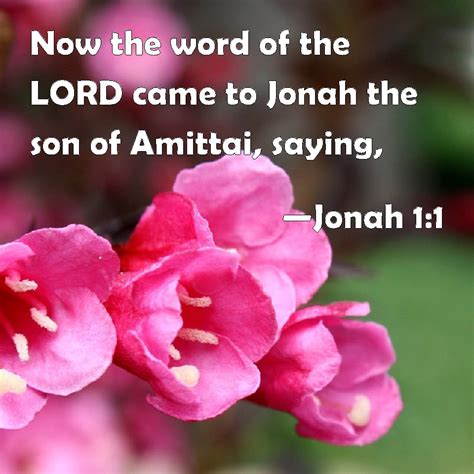 Jonah 1:1 Now the word of the LORD came to Jonah the son of Amittai ...